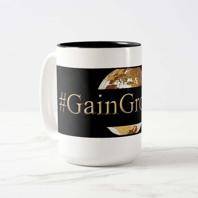 #GAINGROUNDS (TM) Two-Tone COFFEE MUG (Front Left)