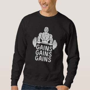 Gains  Gym Rat Gym Bro Bodybuilder Sweatshirt