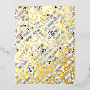 Gainsboro, Porcelain, White Smoke dot Design Foil Holiday Postcard