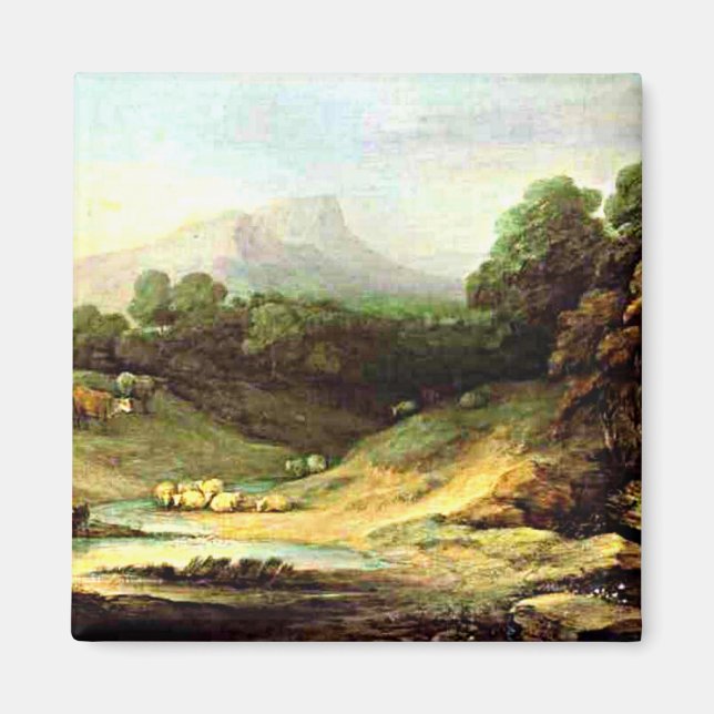 Gainsborough - Mountain Landscape with Shepherd Magnet (Front)