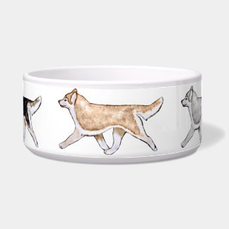 Gaiting Siberian Husky Dog Bowl