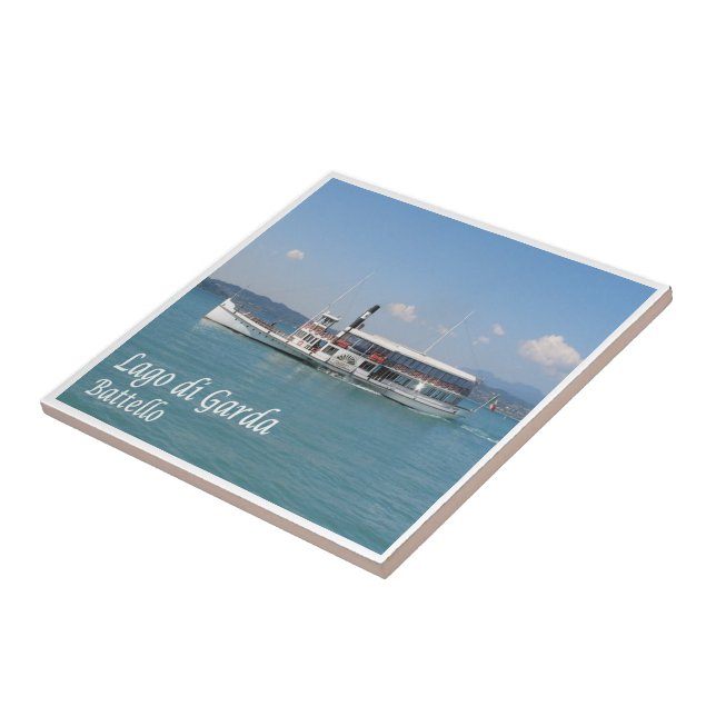 GAL057 LAKE GARDA, Boat, Italy, Tile (Side)