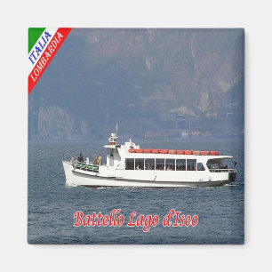 GAL058 LAKE ISEO Boat, Italy, Fridge Magnet