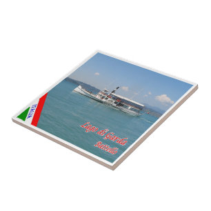 GAL060 LAKE GARDA, Boat, Italy, Tile