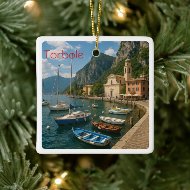 GAL120 TORBOLE, Lake Garda, Italy, Ceramic Ornament (Tree)