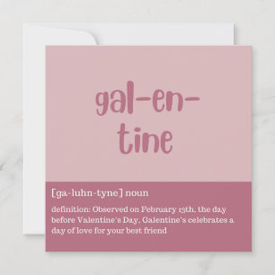 Gal-en-tine pink and dark pink flat card
