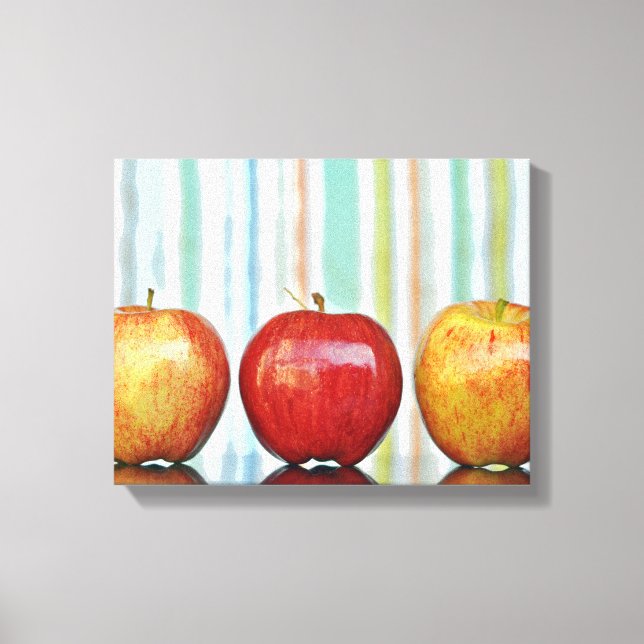 Gala Apples, Multi-coloured Stripes Canvas Print (Front)