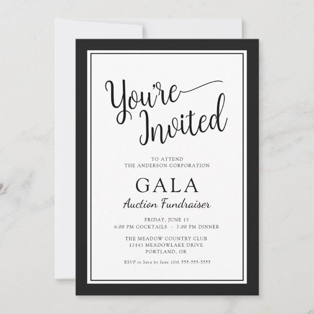 Gala Auction Fundraiser Corporate Business Invitation (Front)