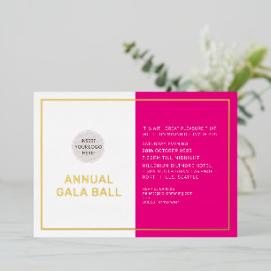 GALA BALL company logo formal hot pink gold