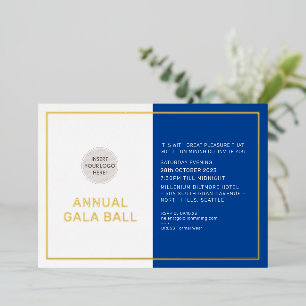 GALA BALL company logo formal royal blue gold