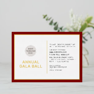GALA BALL logo modern minimal burgundy maroon red
