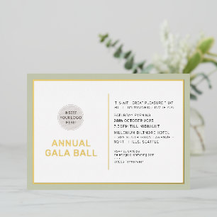 GALA BALL logo modern minimal sage green gold