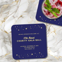 Gala Ball Silent Auction Elegant Blue Gold Stars