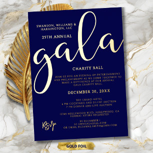 Gala Event Charity Fundraiser Elegant Blue Gold