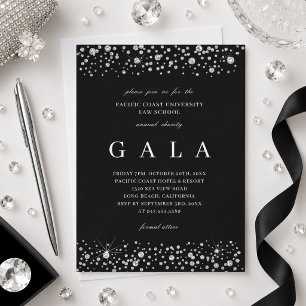 Gala Invitation Diamond Sparkle Black Tie