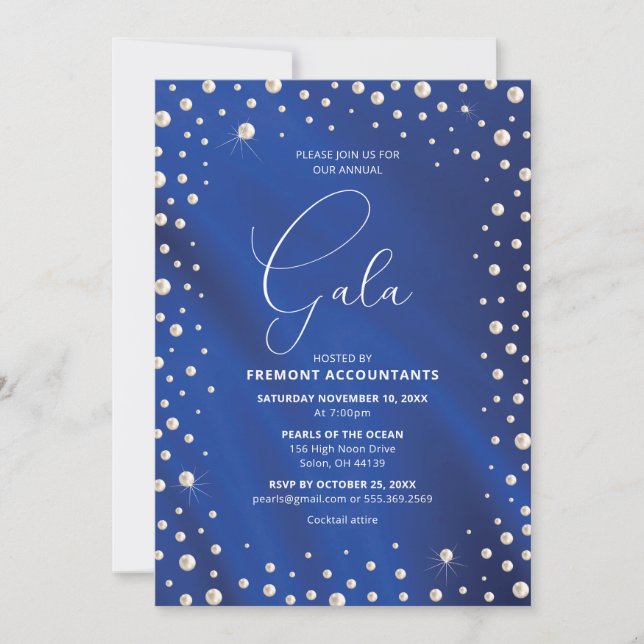 Gala Invitation Pearl Formal Corporate Event (Front)