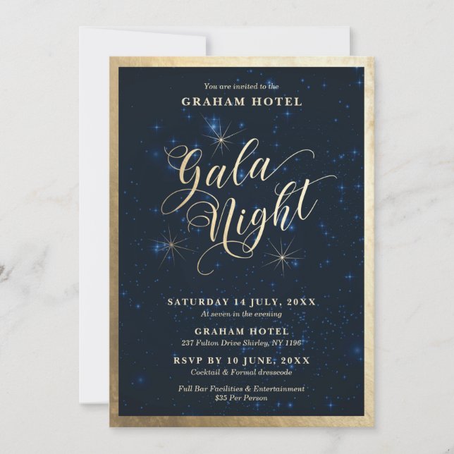 Gala Night Starry Night Sky Invitation (Front)