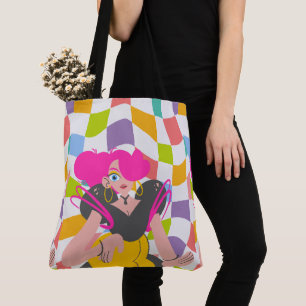 galactic 80s dall spring, style tote bag