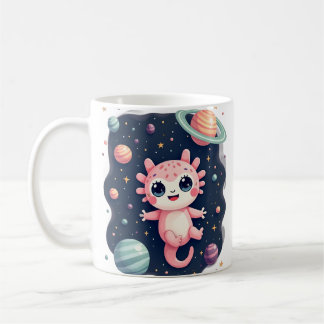 Galactic Axolotl Cosmic Space Kawaii - Cute Space Coffee Mug