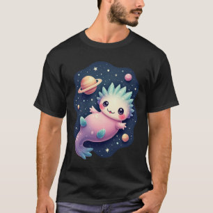 Galactic Axolotl Space Cat Lover Kawaii T-Shirt