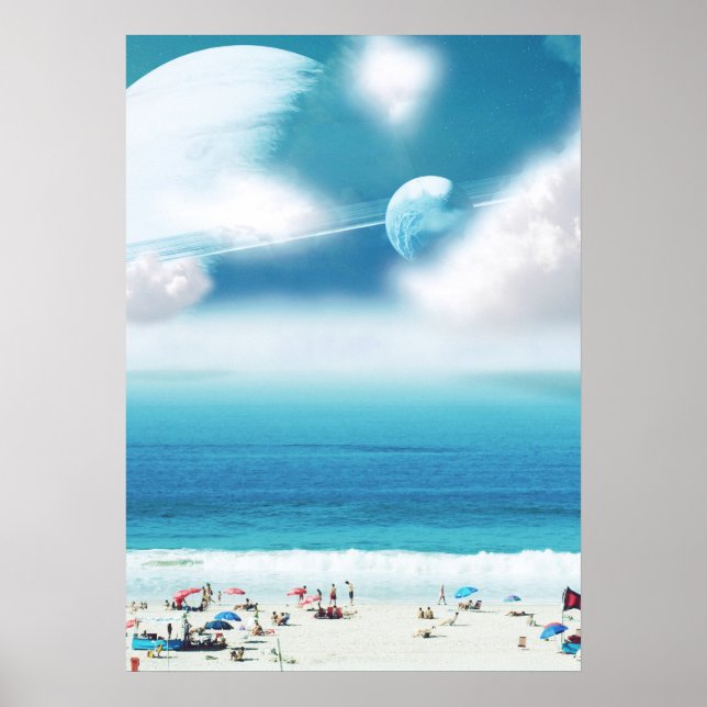 Galactic beach surreal photo image poster (Front)