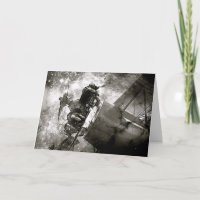 Galactic Biplane Night Sky Black and White