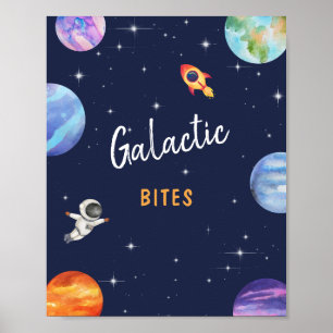 Galactic Bites Space Theme Birthday Party Sign