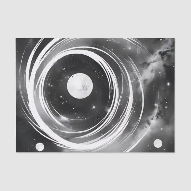 Galactic Black and White Space Tissue Paper (Front)