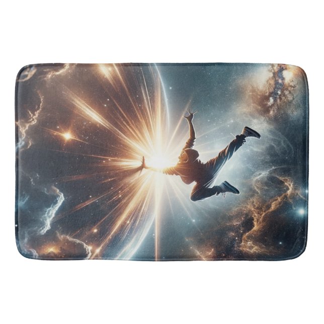 Galactic Breakdance Explosion in Deep Space Bath Mat (Front)