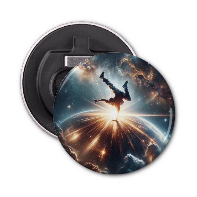 Galactic Breakdance Explosion in Deep Space Bottle Opener (Front)