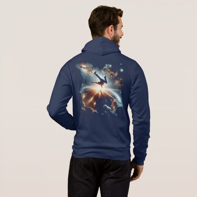 Galactic Breakdance Explosion in Deep Space Hoodie (Back Full)