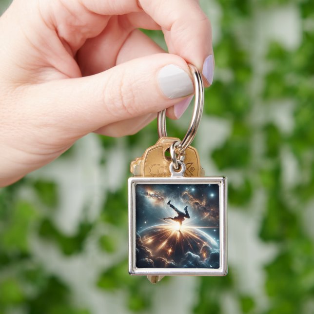 Galactic Breakdance Explosion in Deep Space Key Ring (Hand)