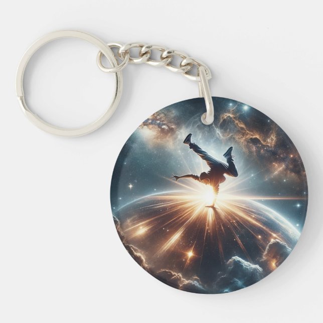 Galactic Breakdance Explosion in Deep Space Key Ring (Front)