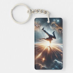 Galactic Breakdance Explosion in Deep Space Key Ring
