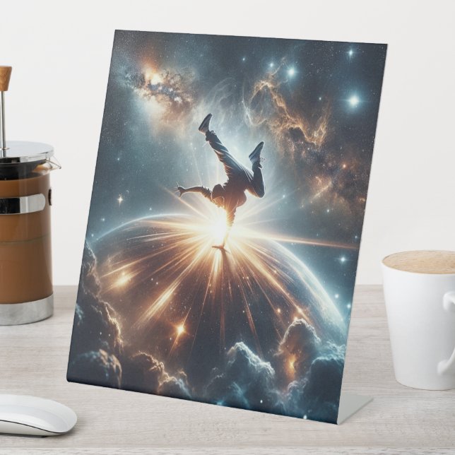 Galactic Breakdance Explosion in Deep Space Pedestal Sign (In SItu)