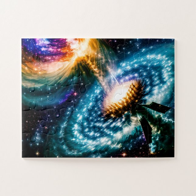 Galactic Broken Orbit Dimensional World Spacecraft Jigsaw Puzzle (Horizontal)