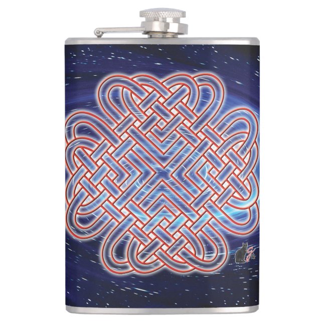 Galactic Celtic Love Knot  Hip Flask (Front)