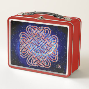 Galactic Celtic Love Knot Metal Lunch Box