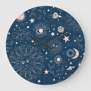 Galactic Constellations: Space Pattern Design Large Clock