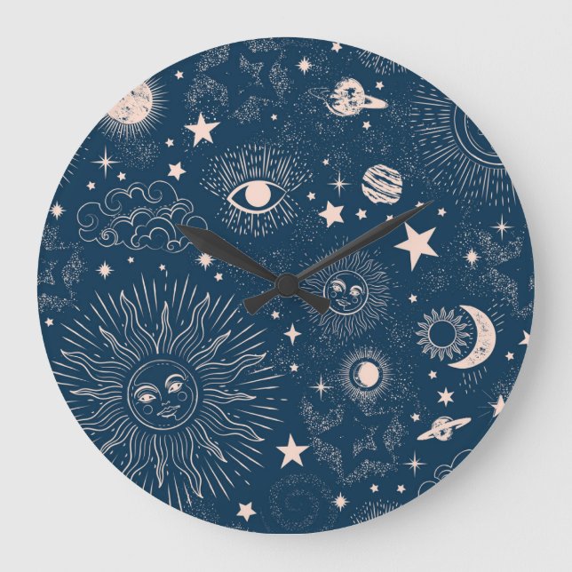 Galactic Constellations: Space Pattern Design Large Clock (Front)