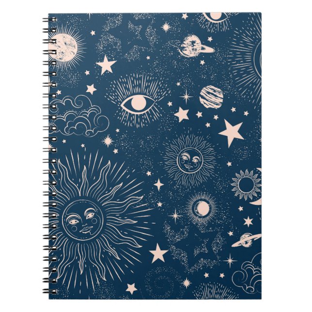Galactic Constellations: Space Pattern Design Notebook (Front)
