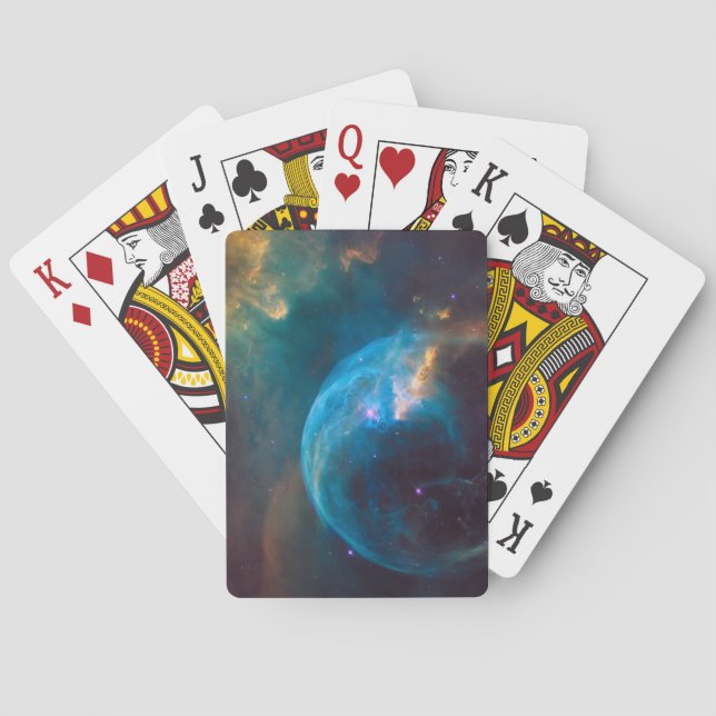 Galactic Cool Outer Space Pictures Cool Space Wood Playing Cards (Back)