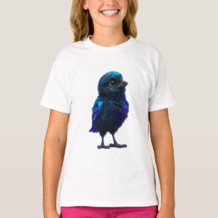 Galactic Cosmic Celestial Crow Baby Blue Kids T-Shirt