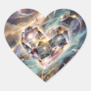 Galactic Crystal Heart Sticker