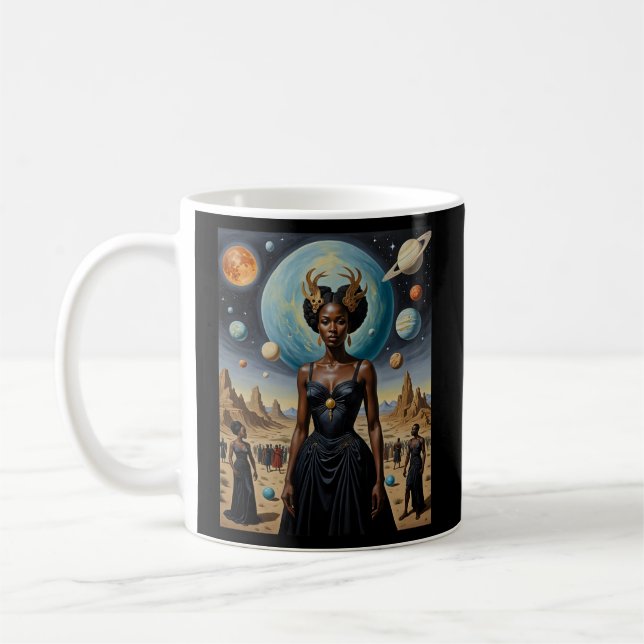 Galactic Empress Celestial Goddess Coffee Mug (Left)