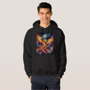 Galactic Fire Phoenix Hoodie T-Shirt Design.