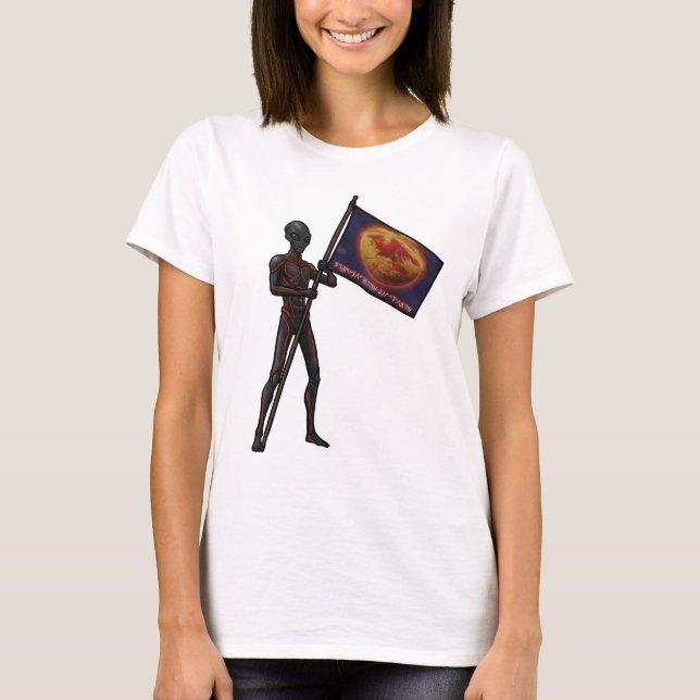 Galactic Flagbearer | Cosmic Warrior Design T-Shirt (Front)