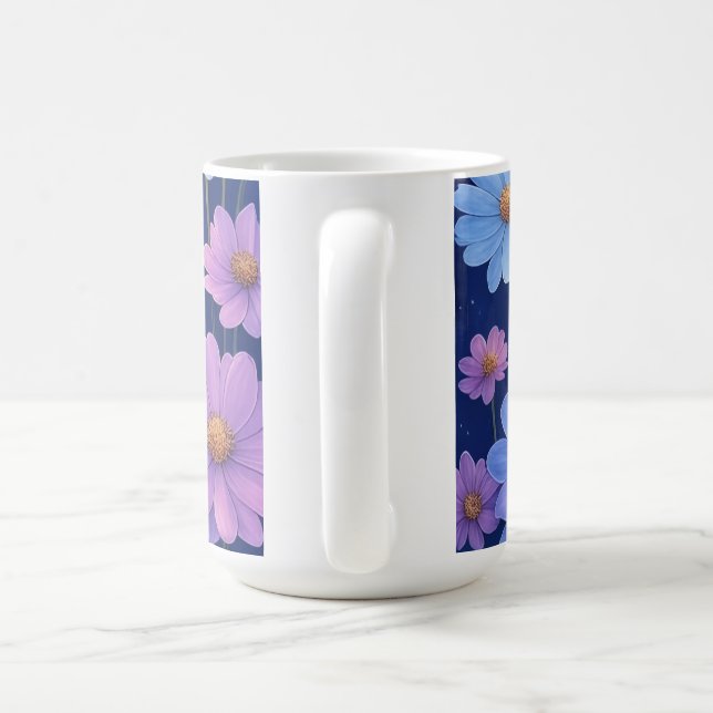 "Galactic Floral Glow" Large Mug (Handle)