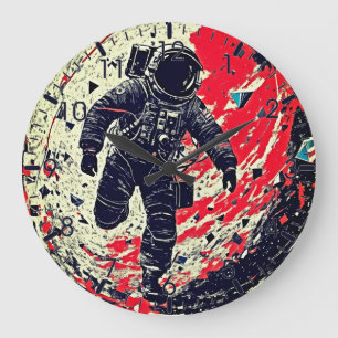 Galactic Fragmentation - Astronaut Large Clock
