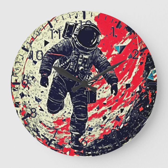 Galactic Fragmentation - Astronaut  Large Clock (Front)